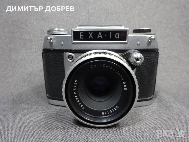 СТАР РЕТРО СОЦ ГДР DDR SLR ФОТОАПАРАТ EXA IA С ШАХТОВ ВИЗЬОР + CARL ZEISS TESSAR, снимка 2 - Фотоапарати - 53943211