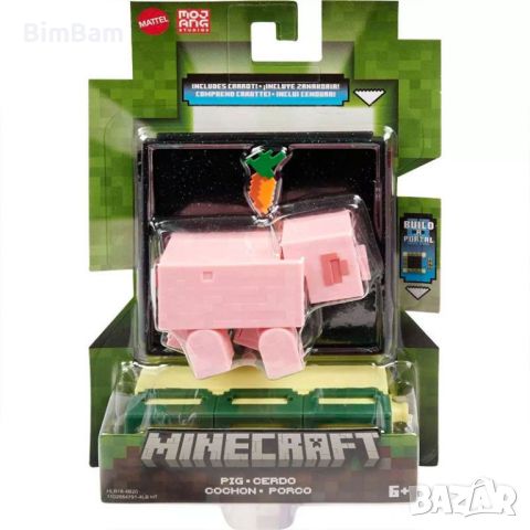 Фигурка Minecraft Build A Portal Pig / прасе Mattel, снимка 1 - Фигурки - 46557898