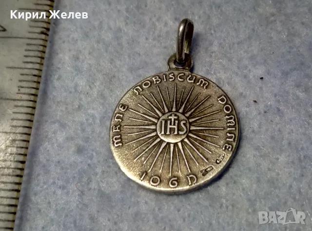 ИИСУС ХРИСТОС Стара РИМОКАТОЛИЧЕСКА СРЕБЪРНА ИКОНКА СРЕБРО 800 ДВУСТРАННА Художествена РАБОТА 78622, снимка 7 - Антикварни и старинни предмети - 50056637