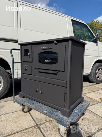 Прометей перфект печка на твърдо гориво с фурна и два шкафа 