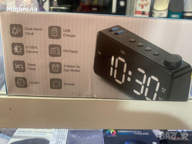 Дигитален Радио Часовник / Часовник с Голям Дисплей и Аларми, снимка 9 - Друга електроника - 46165725