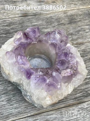 Свещник от аметист, снимка 5 - Други - 50821669