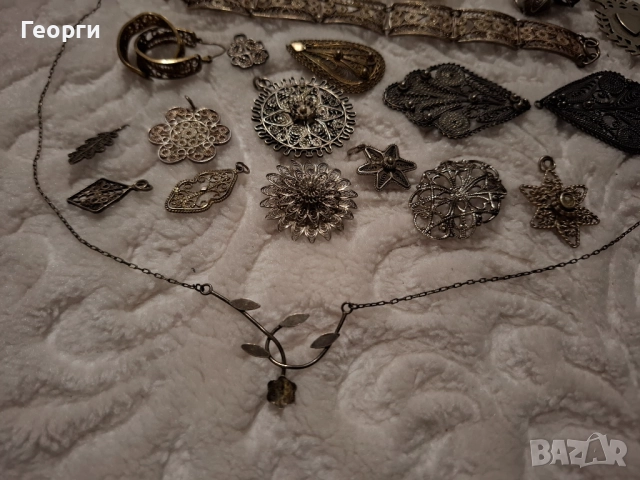 Сребро филигран сребърни изделия гривна брошка накит, снимка 6 - Колиета, медальони, синджири - 52850412