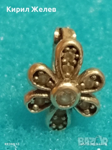 Прелестна нежна сребърна флорална обеца с миниатюрни цирконий 38482, снимка 3 - Обеци - 52640788