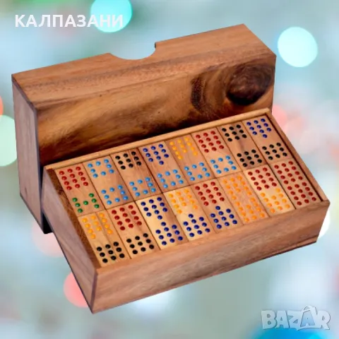 Голямо дървено домино с 91 части, класическа луксозна игра за деца и възрастни B110, снимка 7 - Игри и пъзели - 50217909