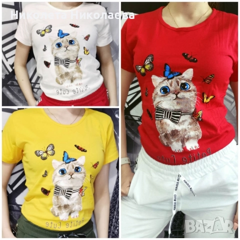 Дамски тениски с щампи, снимка 3 - Тениски - 52298925