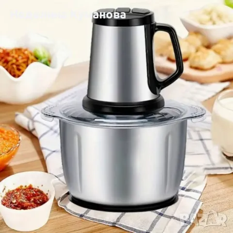🧨 Професионален чопър - месомелачка 5L, снимка 6 - Чопъри и пасатори - 50077606