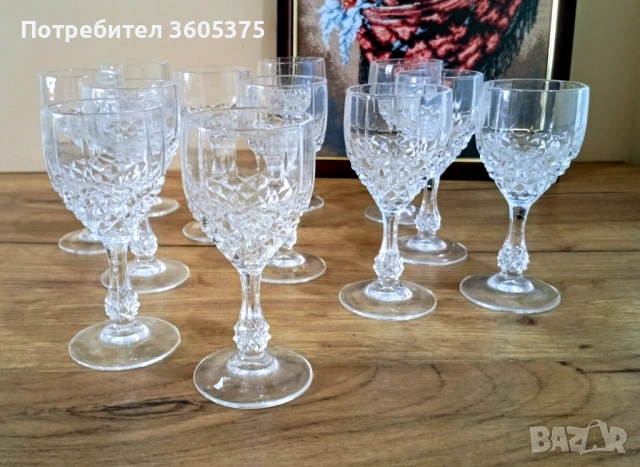 Кристални чашки за ликьoр от Франция, снимка 3 - Чаши - 53403660