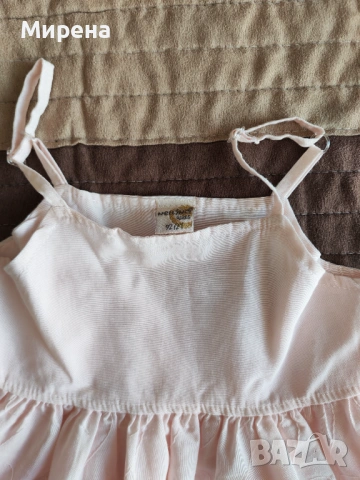 Бледорозова рокля с регулируеми презрамки, размер 92, снимка 2 - Бебешки рокли - 54226681