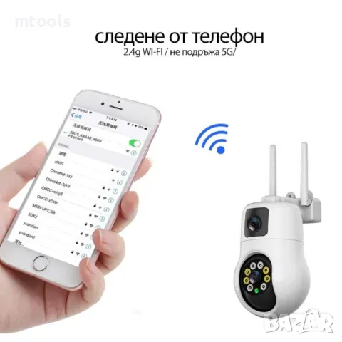 Външна WiFi камера с два обектива 10MP, снимка 2 - IP камери - 49163309