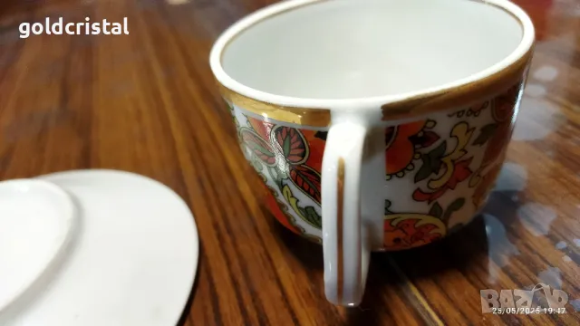 Стар български порцелан Изида кашмир захарница чаша за кафе , снимка 14 - Антикварни и старинни предмети - 45919230