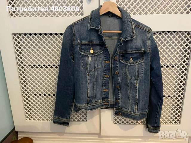 Дамско дънково яке Zara S – вталено, еластично, отлично състояние