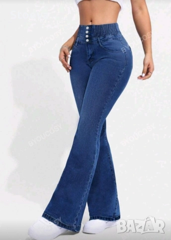 Дамски клоширани дънки размер L, снимка 2 - Дънки - 52169530