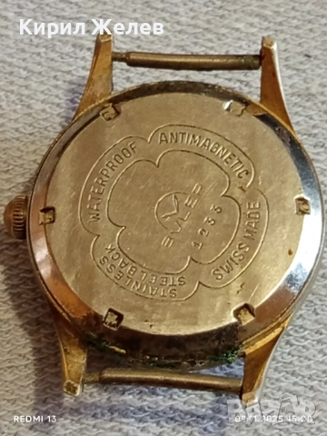 Стар механичен часовник мъжки BVLER ANTI-MAGNETIC SWISS MADE работи 51459, снимка 8 - Антикварни и старинни предмети - 52351368