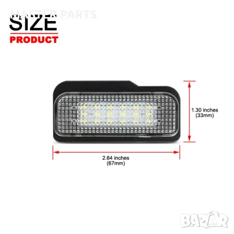 LED плафони заден регистрационен номер Mercedes W211 S211 S203 W219 R171 Tesla Model S , снимка 3 - Части - 47680121