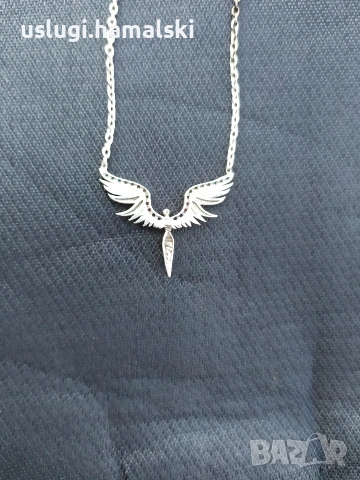 Сребърен медальон/колие с камъчета, снимка 5 - Колиета, медальони, синджири - 53856197