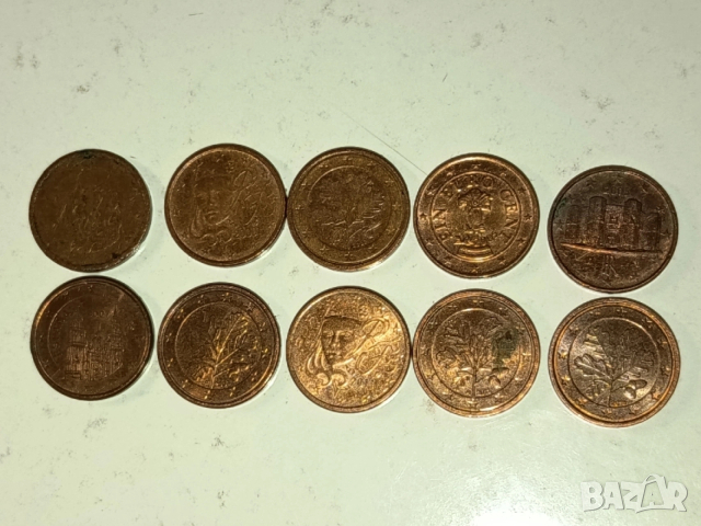 1 евро цент от различни държави и години, снимка 2 - Нумизматика и бонистика - 53211426