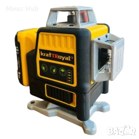 Лазерен нивелир Kraft Royal, Самонивелиращ, 4D, 5VDC, 5Ah, снимка 2 - Други инструменти - 53651235