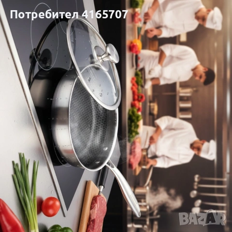 Уок тиган Goldmann GM 1302-26, 26x7см., Алуминий, Мраморно покритие, снимка 5 - Съдове за готвене - 53529485