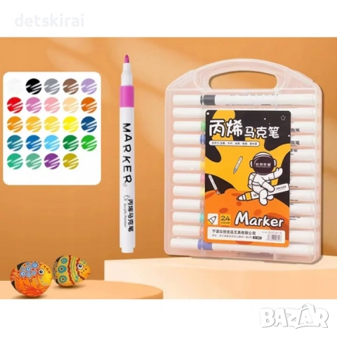 Комплект - Акрилни маркери 24 цвята, снимка 3 - Други - 52577611