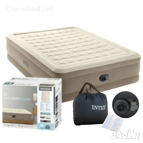 Надувен матрак Intex Ultra Plush, 152 х 203 х 46 см, вградена помпа, PVC, кадифен, снимка 6 - Надуваеми легла - 50087978