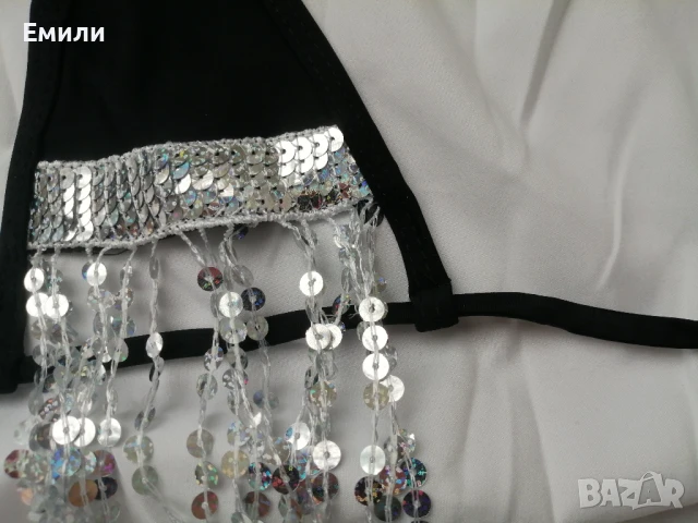 Нов комплект дамски бански от две части с блестящи цветни пайети р-р L и XL, снимка 12 - Бански костюми - 50620613