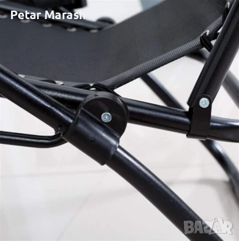 Шезлонг KraftWorld Lagos – Сгъваем, метален, с подлакътници и поставка, снимка 9 - Градински мебели, декорация  - 51066052