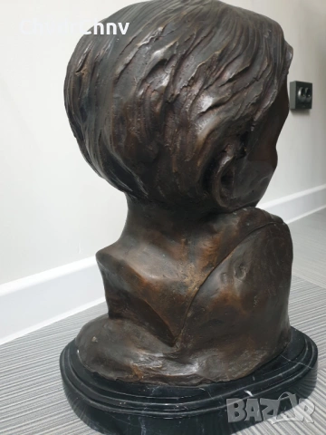 39см-13кг Rodin статуя-бюст/стара френска бронзова скулптура/фигура, снимка 5 - Статуетки - 53034664