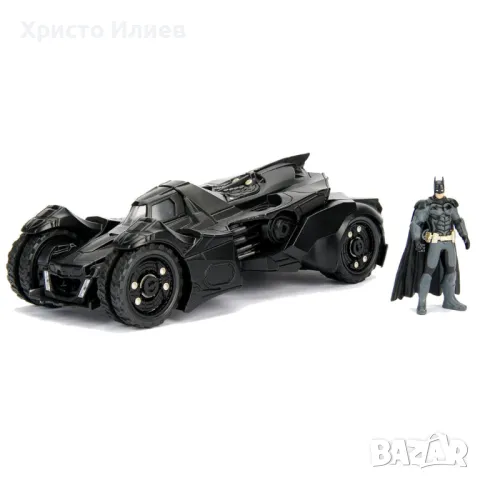 Батмобил с фигура Батман Метална кола Batman Batmobile 1:24 Jada Arkham Knight, снимка 3 - Коли, камиони, мотори, писти - 48975983