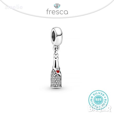 Талисман Fresca по модел тип Пандора сребро 925 Pandora Champagne. Колекция Amélie , снимка 1 - Гривни - 42114541