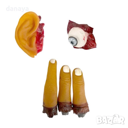 6155 Страшна Хелоуин декорация отрязани пръсти око и ухо, 5 части, снимка 3 - Декорация за дома - 51854418