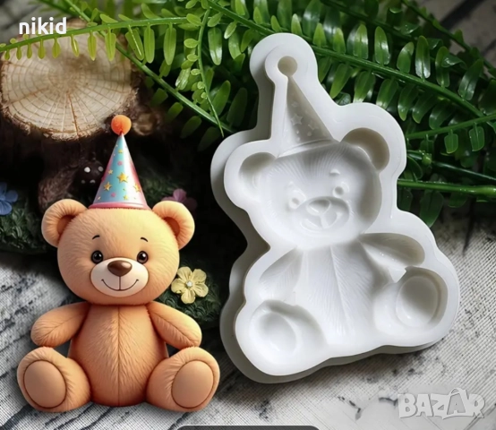 Щастливо мече с празнична шапка силиконов молд форма фондан шоколад декор гипс, снимка 2 - Форми - 51927588