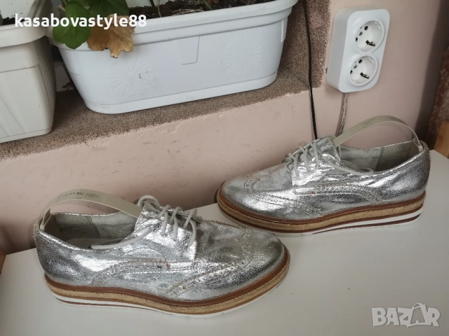 Сребристи Обувки Tamaris 38н., снимка 10 - Дамски ежедневни обувки - 54277252