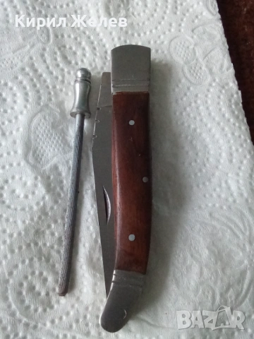 Сгъваем нож с кожена калъфка 53806