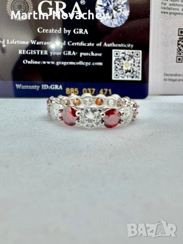 Сребърен пръстен с мойсанит (Диамант) 7.5 карата