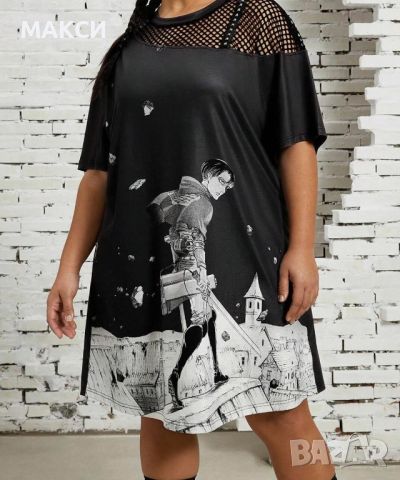 Модерна атрактивна макси рокля в цвят графит, черна мрежа + кожен кант + метални елементи , снимка 1 - Рокли - 46276247