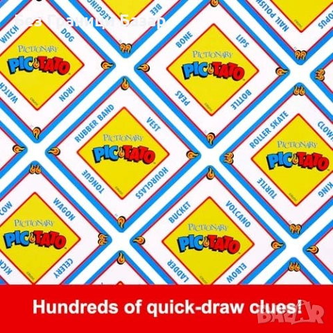 Нова Mattel Pic-Tato парти игра за деца и възрастни, компактна и забавна, снимка 5 - Настолни игри - 51690211