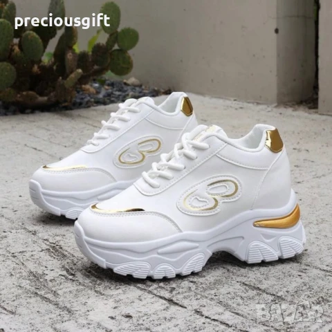 Дамски сникърси, налични в златист и сребрист цвят, снимка 6 - Маратонки - 51388036