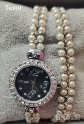 Дамски часовник с гривна Sousou  бял / сребристо, снимка 1 - Дамски - 46412429