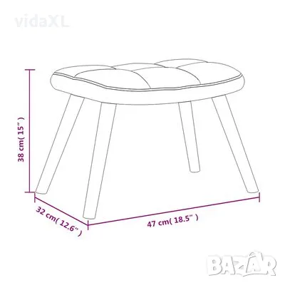 vidaXL Релакс стол с табуретка, горчица жълто, кадифе (SKU:328069), снимка 4 - Столове - 49510650