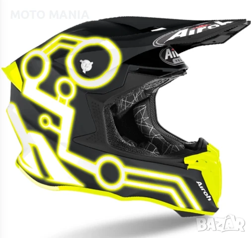 Мотокрос каска Airoh Twist 2.0 NEON YELLOW MATT, снимка 2 - Други спортове - 50482907