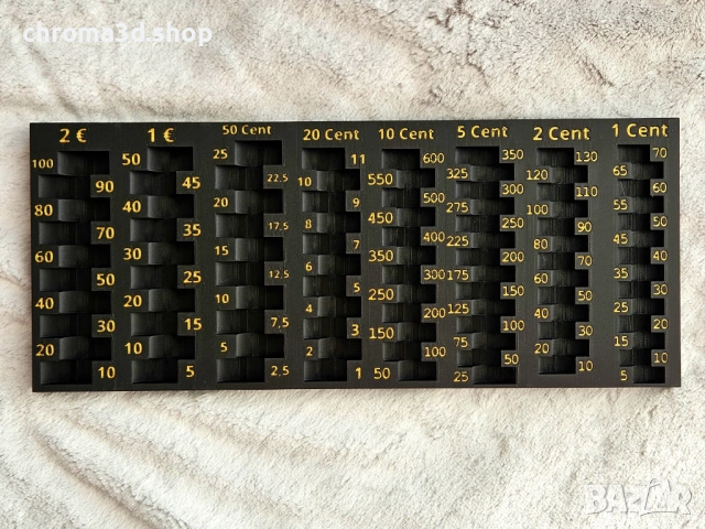 Голям Евро Монетник с износоустойчиви текст цифри. BIG Euro Coins Tray, снимка 6 - Друго търговско оборудване - 53078087