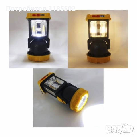 Соларен мултифункционален къмпинг фенер - прожектор HW 1277-W, снимка 3 - Прожектори - 51458052