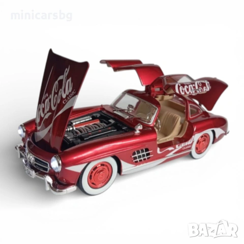 Метални коли: Mercedes 300SL (Coca-Cola) 1:24 (Diecast), снимка 4 - Колекции - 53599961