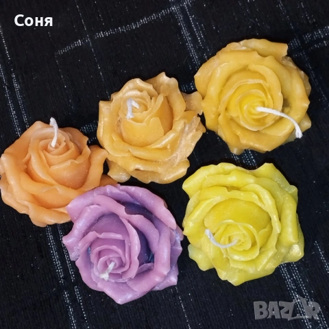 Ароматни восъчни свещи - цветя и рози  различни цветове