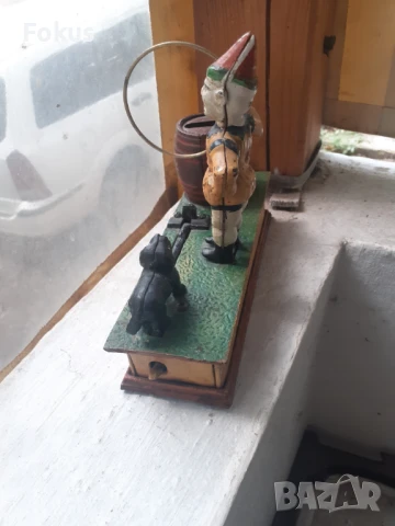 Стара метална играчка чугун с механизъм - работи, снимка 4 - Антикварни и старинни предмети - 51276513