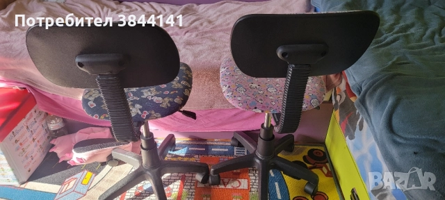 Син детски стол за бюро с амортисьор., снимка 3 - Мебели за детската стая - 52421122