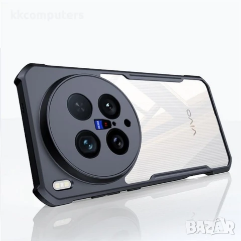XUNDD Удароустойчив Калъф за vivo X200 Ultra 5G с Прозрачен Гръб и Скрийн Протектор – Черен, снимка 2 - Калъфи, кейсове - 50818978