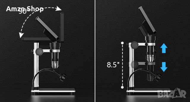 7 инчов цифров дигитале микроскоп 1200X Dcorn 12MP 1080P фото/видео микроскоп за възрастни запояване, снимка 7 - Друга електроника - 46788836