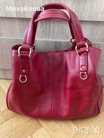 Червена кожена чанта на Musette, снимка 10 - Чанти - 45842132